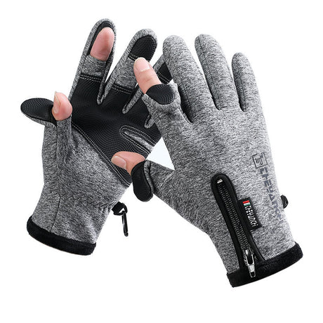 Convertible Fingerless Winter Gloves | Waterproof, Windproof Thermal Gloves with Touchscreen Compatibility Q808 XL size Grey