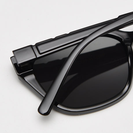 Jelly Tea All Grey Retro Small Frame Sunglasses - Black - UV Protection