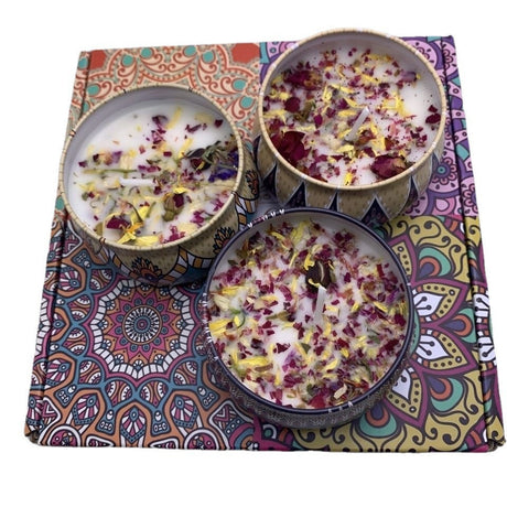 Small Scented Candle Set - 4 Soy Wax Candles, Travel Candle Set (Lime citrus)