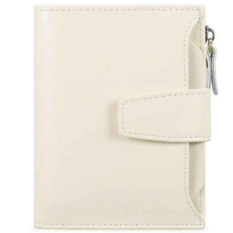 Beige Premium Genuine Leather RFID Blocking Women's Wallet - Lightweight, Multi-Functional, and Stylish