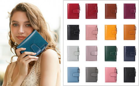 Purple Premium Genuine Leather RFID Blocking Women's Wallet - Lightweight, Multi-Functional, and Stylish