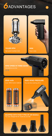 Portable Air Blower - Multi-Use for Computer, Car, Outdoor Inflatables