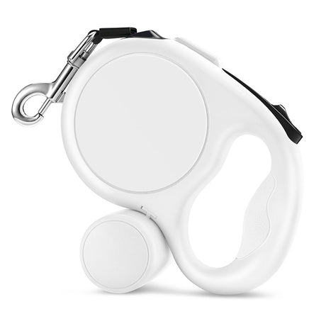 White 5M Retractable Dog Leash - With Small Box, Suitable For Small And Medium Dogs