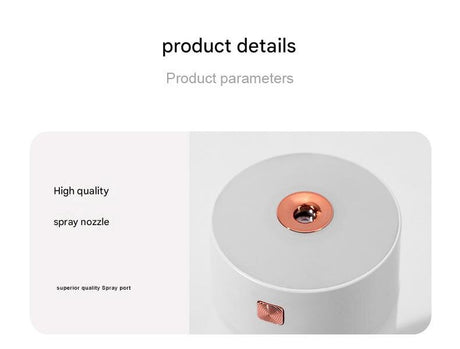 White 300ml USB Air Humidifier - Quiet Mini Humidifier for Bedroom, Office, Car