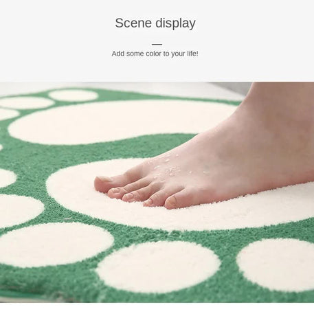 2 Pcs Brown And White Foot-Shaped Plush Bath Mat - Non-Slip Absorbent Bathroom Rug for Bedroom and Doorway (50x80cm)