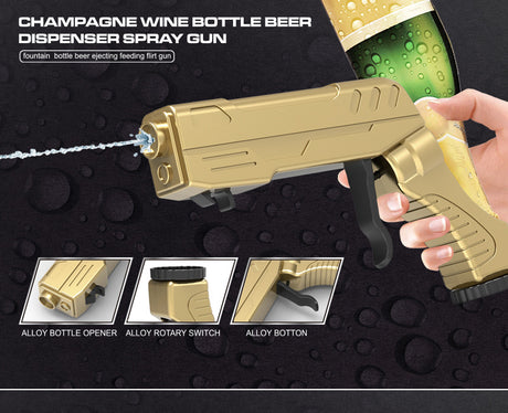 Black Alloy Edition Party Atmosphere Setting Tools Party Atmosphere Props - Novelty Beer Bottle Ejector & Stopper