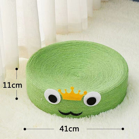 Adorable All Sisal Frog Cat Scratching Post and Lounger - 41cm Cat Claw Proof Basin