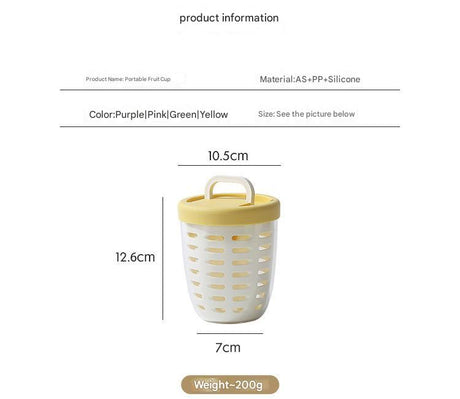 Purple Double Layer Salad Cup with Fork - Leak-proof Fruit Container, Drain Design, Portable Oatmeal and Picnic Jar
