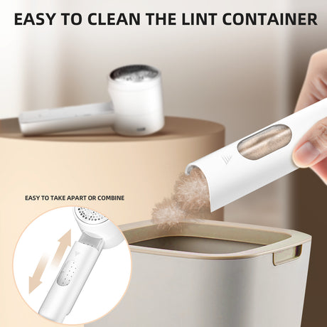 Rechargeable Electric Lint Remover with LED Display - 3 Speed Levels, USB-C Charging, 2600mAh Battery(white)