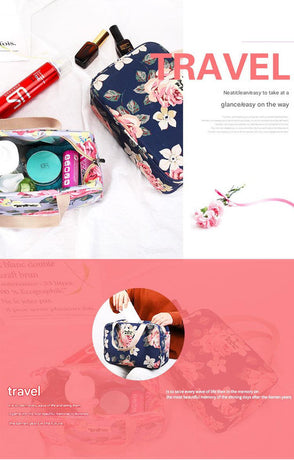Versatile Portable Handled Bag - Durable Waterproof Fabric, Ideal for Toiletries, Lunch & Travel(Light blue white bear)