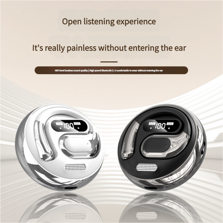 Open-Ear Conduction TWS Earbuds - Bluetooth 5.5, HIFI Sound, LED Display(white)