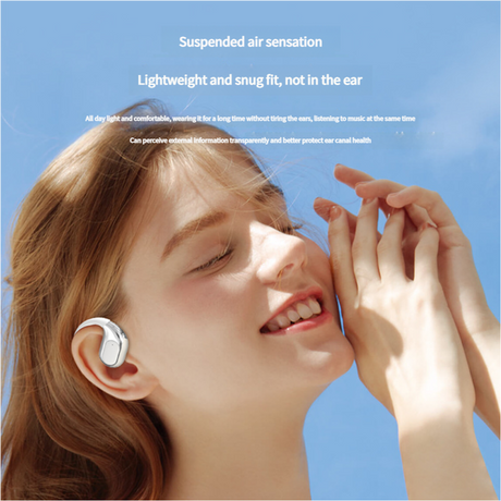 Open-Ear Conduction TWS Earbuds - Bluetooth 5.5, HIFI Sound, LED Display(white)