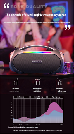 Portable Bluetooth 5.3 Speaker - 60W Powerful Sound, RGB Lights, Multiple Inputs(black)