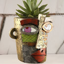 Abstract Face Planter Pot - Artistic Resin Decor for Succulents & Plants (Antique Style - 18.5*18*15CM)