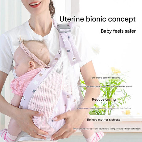 Ergonomic Baby Sling Carrier - Breathable Mesh Wrap for Newborns & Toddlers (Gray Bear)