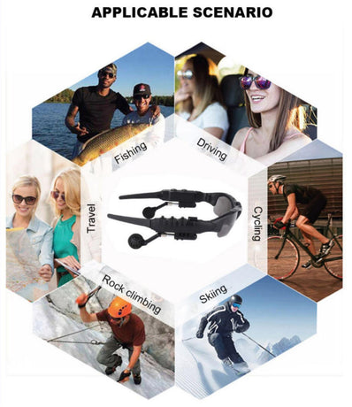 Yellow Bluetooth Sunglasses with Wireless Earbuds for Music and Calls