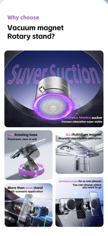 White Foldable Vacuum Suction Phone Stand for Navigation and Calls