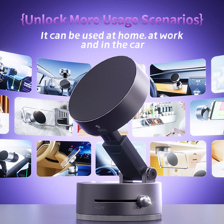 Black Foldable Vacuum Suction Phone Stand for Navigation and Calls