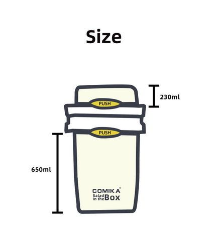 Purple Portable Salad & Breakfast Cup On-the-Go - Dual Compartment Container with Spork