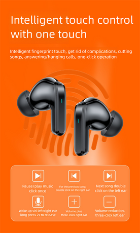 White ProBeat X5 TWS Earbuds: Bluetooth 5.3, LED Smart Display Case, Intuitive Touch Controls, Extended Playtime