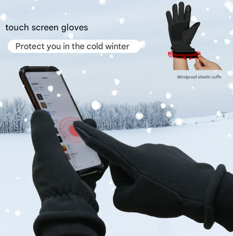 S Pink Warm Windproof Touchscreen Gloves - Anti-Slip Grip for Winter Cycling & Outdoor Sports