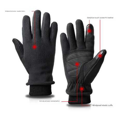 M Pink Warm Windproof Touchscreen Gloves - Anti-Slip Grip for Winter Cycling & Outdoor Sports