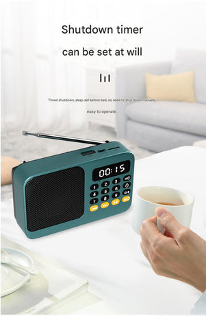 Portable Digital Music Player & FM Radio,4 Playback Modes, LED Flashlight(Red)