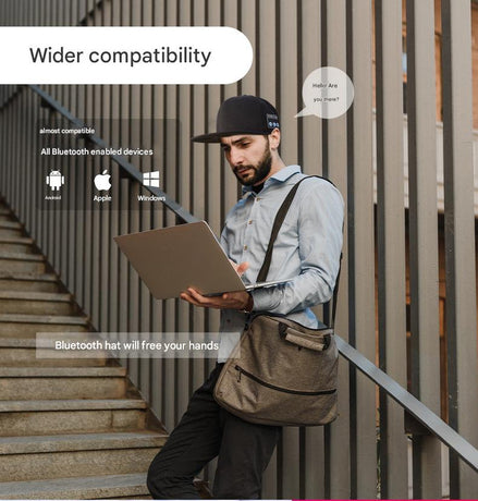 Wireless Bluetooth 5.0 Music Hat - Outdoor Speaker Cap with Mic, Sun Protection & Breathable Fabric(Gray)