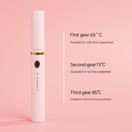 Rechargeable Heated Eyelash Curler Wand - 3 Temperature Gears, Type-C Charging, All-Day Curl(Black)