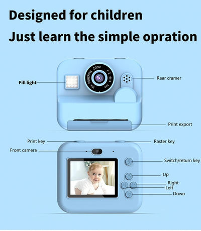 Instant Print Camera - 48MP Dual Lens, 2.4