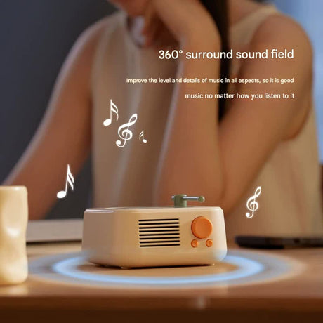 Retro Turntable Bluetooth 5.3 Speaker - 360 Surround Sound, FM Radio & TF Card Player(pink)