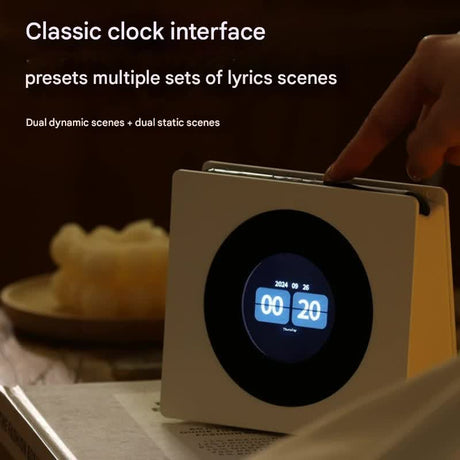 Smart Lyric Display Bluetooth Speaker & Clock with White Noise & Dynamic Scenes(Black)