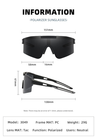Orange Lenses With Black Temples Ultra-Light Polarized Sports Sunglasses - Wraparound Shield Design for Cycling & Outdoor Performance