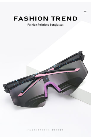 Blue Lenses With Black Temples Ultra-Light Polarized Sports Sunglasses - Wraparound Shield Design for Cycling & Outdoor Performance