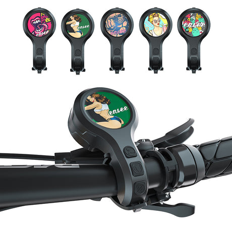 Black Style D Ultra-Loud Electric Bike Horn - 130dB USB Rechargeable, IPX6 Waterproof, Easy Mount Bicycle Safety Bell