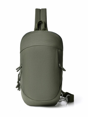 Army Green Minimalist Anti-Theft Sling Bag for Men & Women - Water-Resistant Crossbody Chest Pack, Fits 9.7-inch Tablet