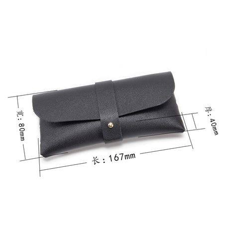 Grey Chic & Sleek PU Leather Soft Eyeglass Case - Protective Pouch for Sunglasses & Reading Glasses