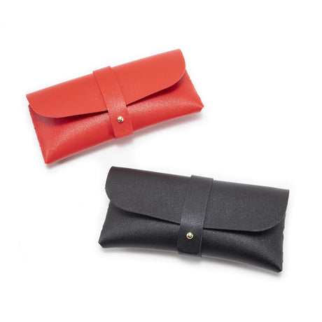 White Chic & Sleek PU Leather Soft Eyeglass Case - Protective Pouch for Sunglasses & Reading Glasses