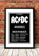 AC/DC / The Angels (Angel City) 'Back In Black' Australian Tour Poster 1981 - Framed A1