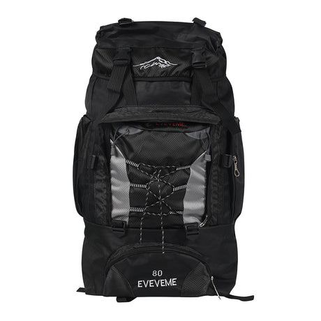 Black 80L Large Waterproof Travel Backpack Camping Outdoor Hiking Luggage