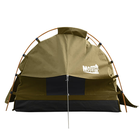 Mountview King Single Swag Camping Swags Canvas Dome Tent Free Standing Navy