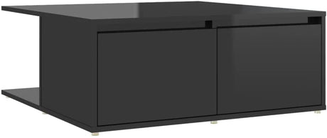 Coffee Table Home Indoor Living Room Storage Drawer Accent End Coffee Side Couch Center Table Furniture High Gloss Grey Chipboard