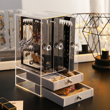 Bakeey Earrings Storage Box Jewelry Display Box Transparent Plastic Jewelry Box Earring Display Stand