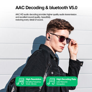 BlitzWolf® BW-FYE18 TWS bluetooth Earphone Wireless Earbuds Game Music Mode AAC Audio Semi-transparent Unique Earbuds with Mic