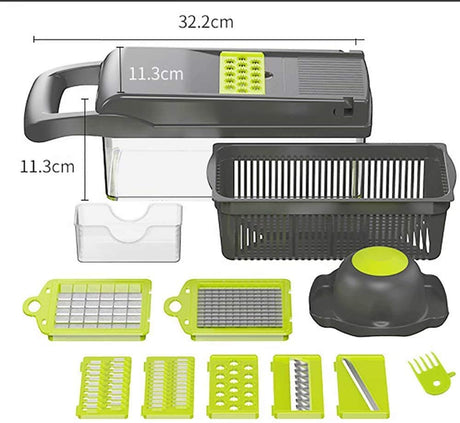 Vegetable Chopper,BRITOR Mandoline Slicer Cutter Chopper and Grater 14 in 1 Vegetable Slicer Potato Onion Chopper Veggie Chopper Dicer with Container (Gray)