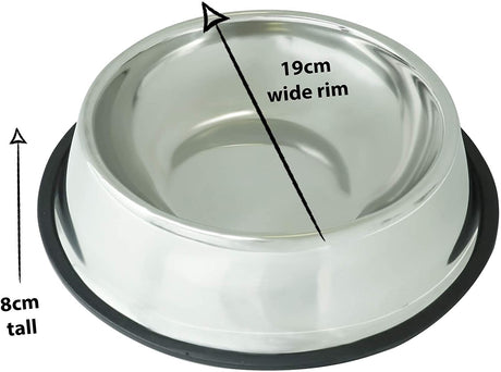 Stainless Steel Dog Bowl - Rust Resistant with Slip-Free Rubber Base, Puppy or Dog Bowl, Size Large One pack