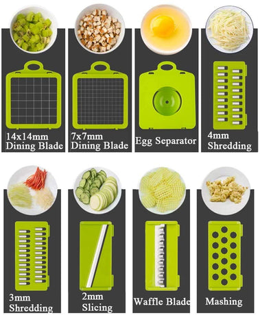 Vegetable Chopper,BRITOR Mandoline Slicer Cutter Chopper and Grater 14 in 1 Vegetable Slicer Potato Onion Chopper Veggie Chopper Dicer with Container (Gray)