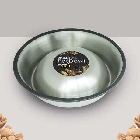 Stainless Steel Dog Bowl - Rust Resistant with Slip-Free Rubber Base, Puppy or Dog Bowl, Size Large One pack