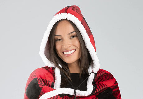 Safdie & Co. Premium Wearable Hooded Blanket for Adult Women and Men 71