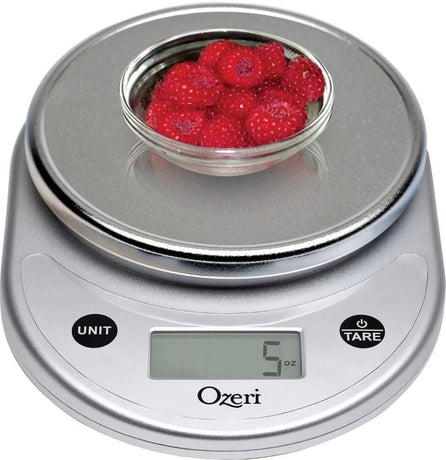 Digital Multifunction Kitchen and Food Scale, Elegant Chrome Grey